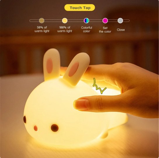 Soft Touch Silicone LED Lovely Bunny LAMP at World Of Decor NZ