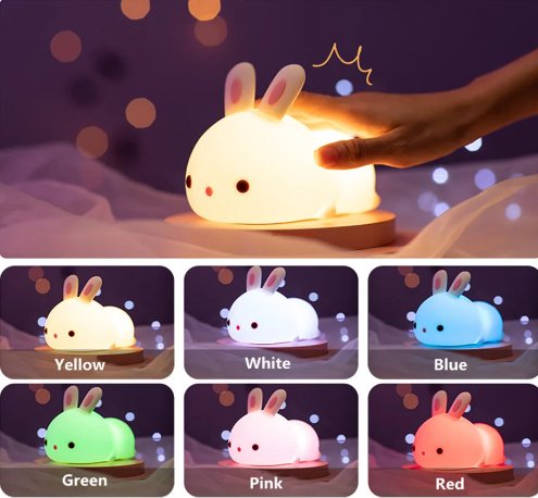 Soft Touch Silicone LED Lovely Bunny LAMP at World Of Decor NZ