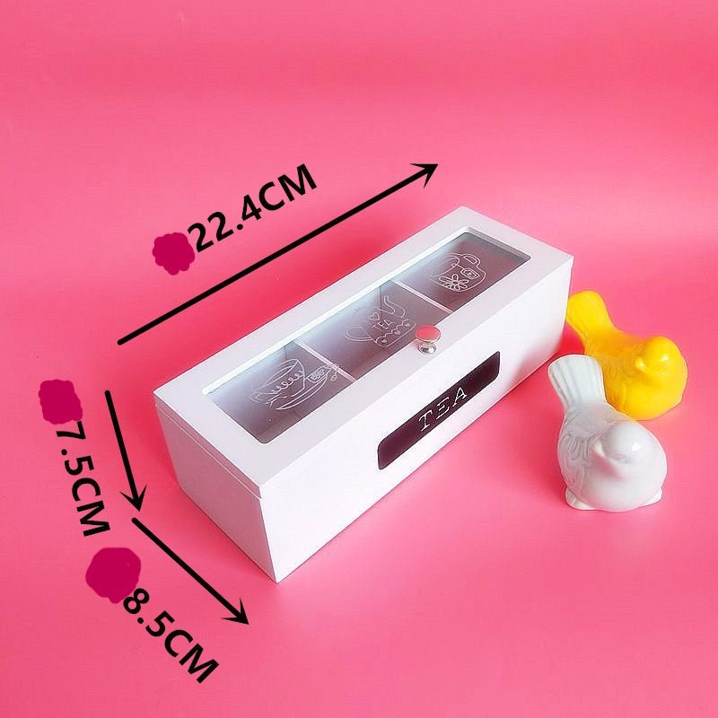 Tea Box White 3 Slot Home Accessories at World Of Decor NZ