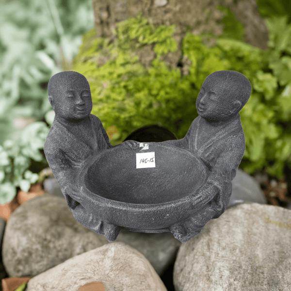 2 Monks Holding A Bowl GARDEN & OUTDOOR at World Of Decor NZ