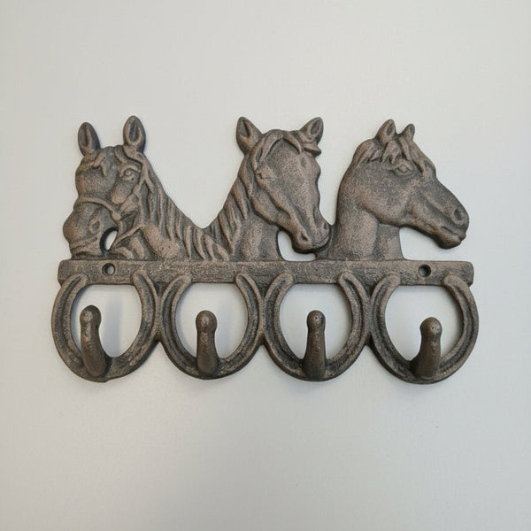 3 Horse Hook 26cm METAL/CAST IRON at World Of Decor NZ
