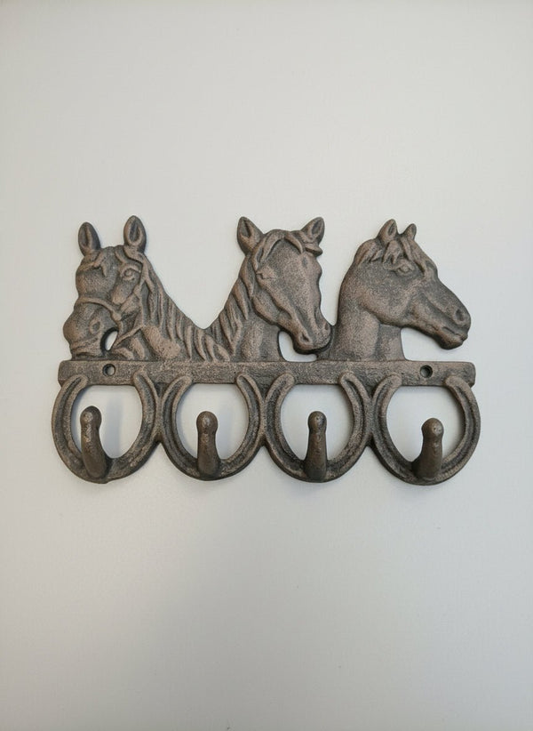 3 Horse Hook 26cm METAL/CAST IRON at World Of Decor NZ