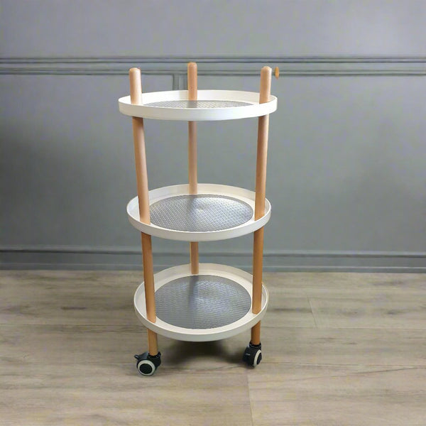 3 Tier Serving Trolley Round 39x84cm SIDE TABLE at World Of Decor NZ