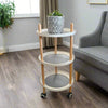 3 Tier Serving Trolley Round 39x84cm SIDE TABLE at World Of Decor NZ