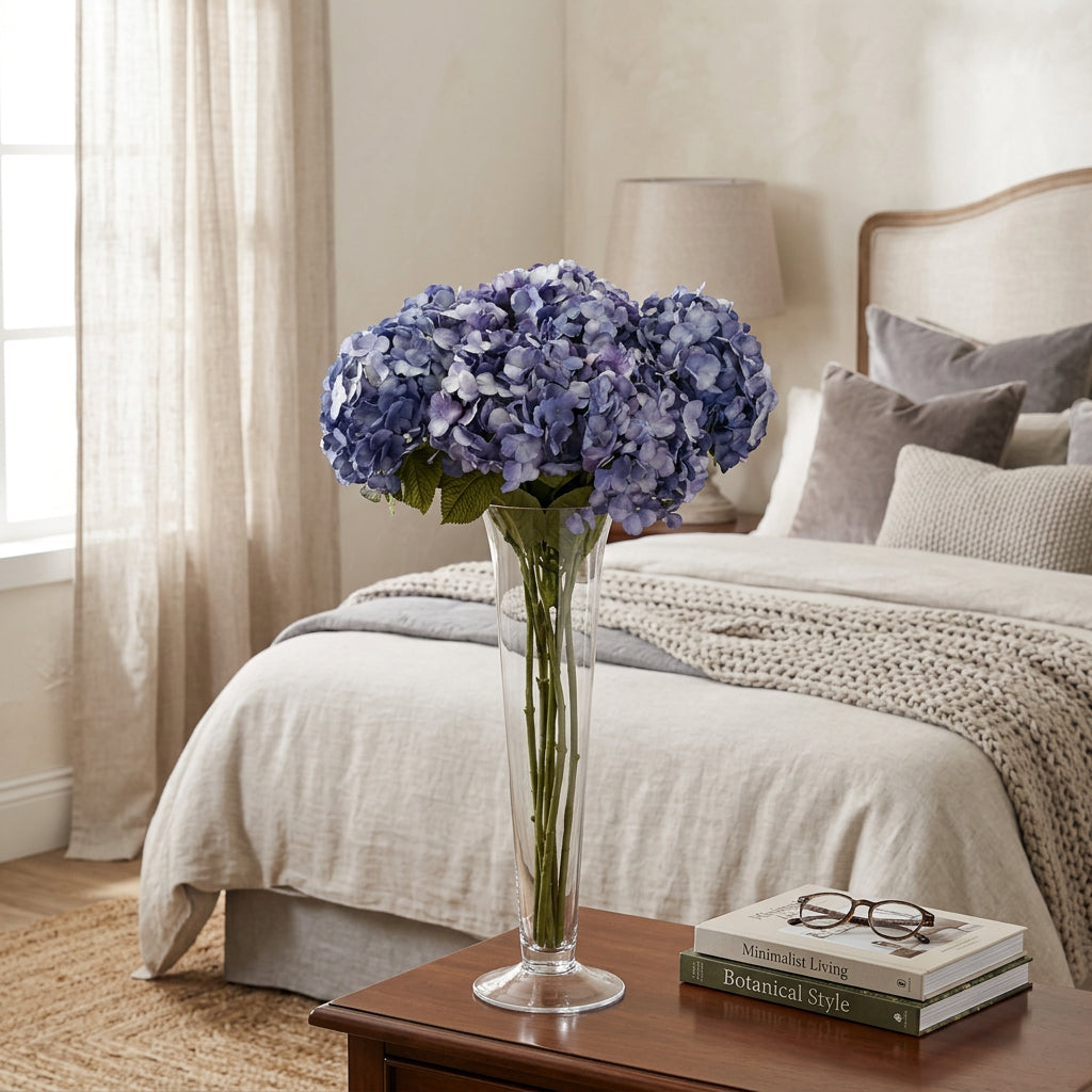 Blue Combo Hydrangeas Set of 3 Artificial Flowers at World Of Decor NZ