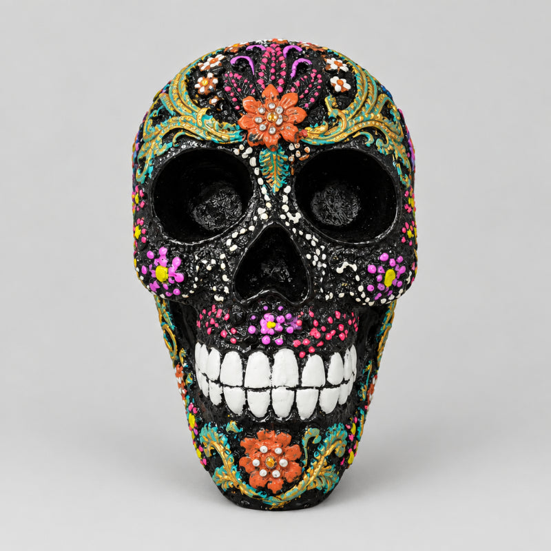 Skull Psychedelic 17cm-Pink SCULPTURE/ORNAMENT & ANIMAL at World Of Decor NZ