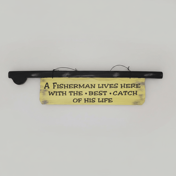 A Fisherman Live Here Sign WALLHANGING at World Of Decor NZ