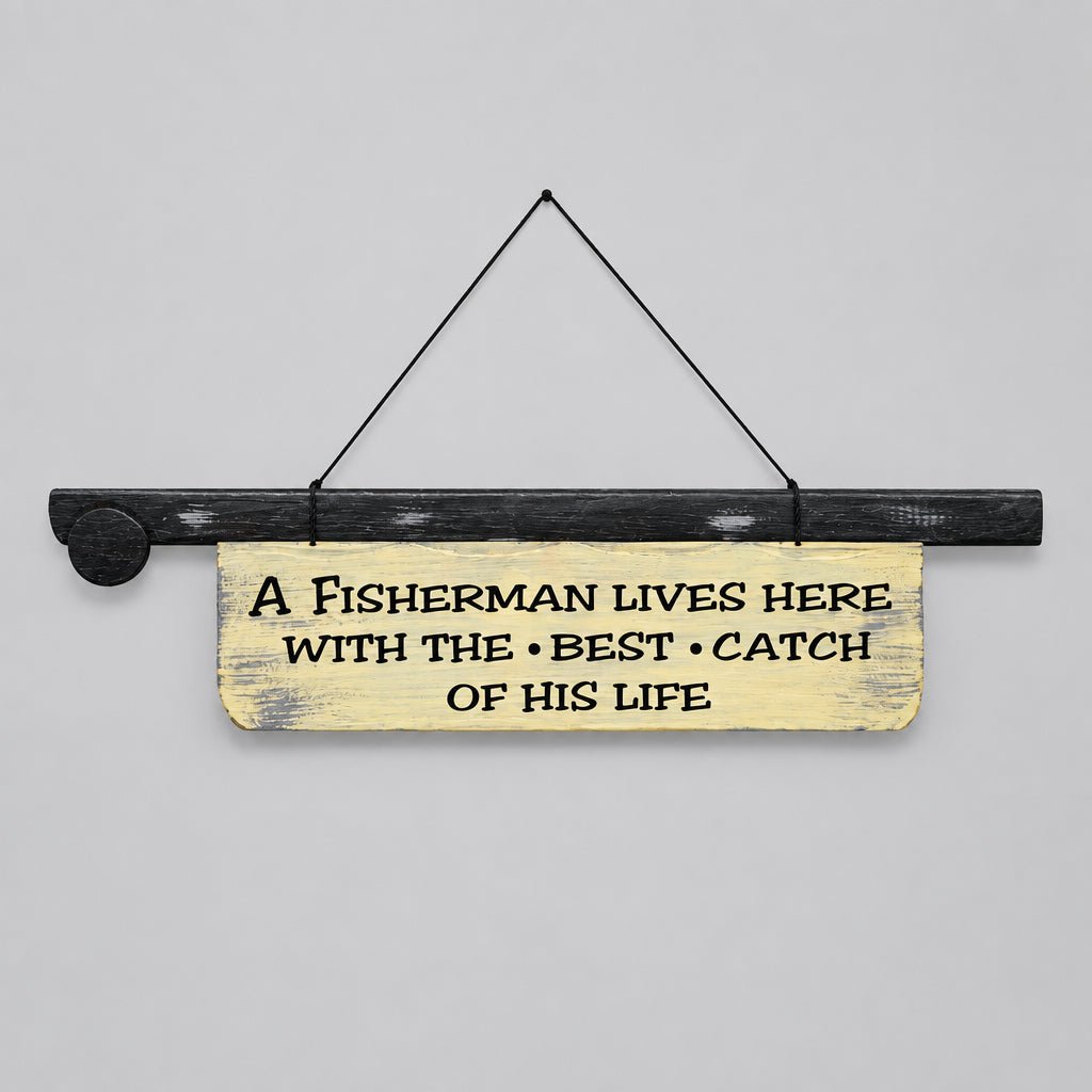 A Fisherman Live Here Sign WALLHANGING at World Of Decor NZ