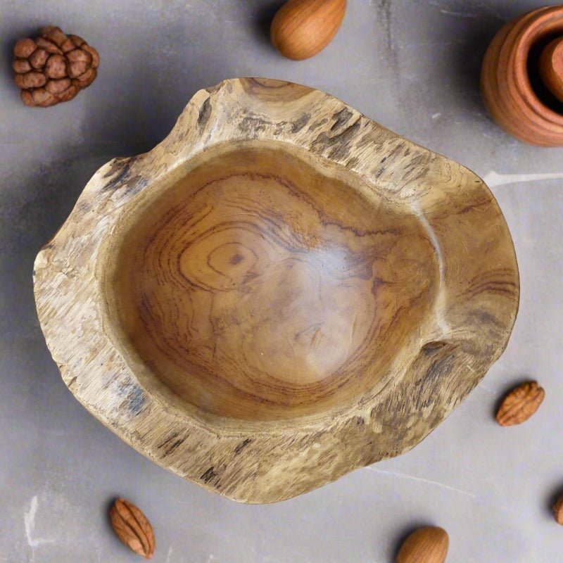 Arosi Teak Rustic Bowl 35cm Home Accessories at World Of Decor NZ