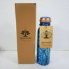 Ayurveda Copper Blue Patterned Bottle 750 ml CRYSTAL BOTTLE at World Of Decor NZ