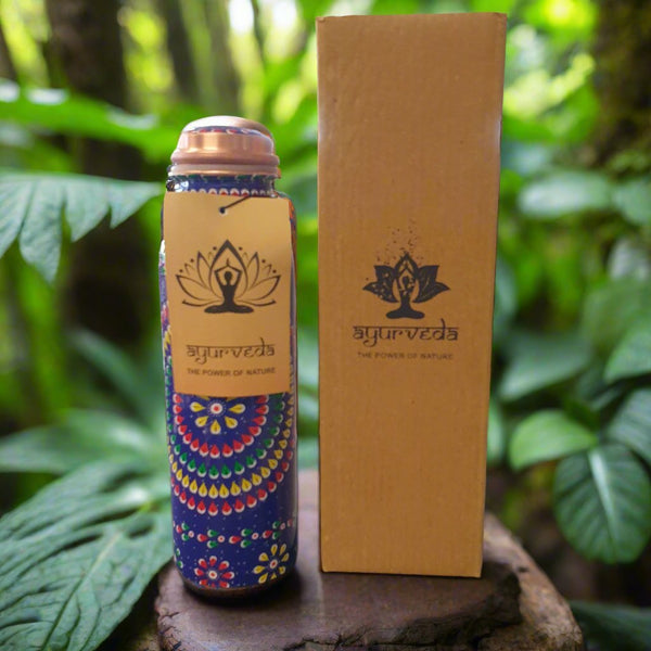 Ayurveda Copper Mandala Bottle 750 ml SPIRITUAL, HEALTH & BEAUTY at World Of Decor NZ