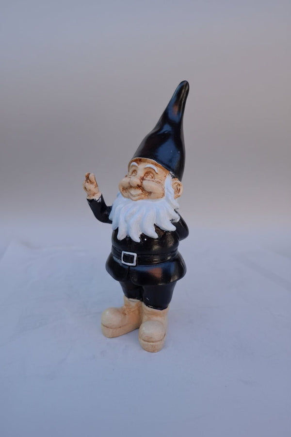 Baby Gnome Peace 19cm-Black SCULPTURE/ORNAMENT & ANIMAL at World Of Decor NZ
