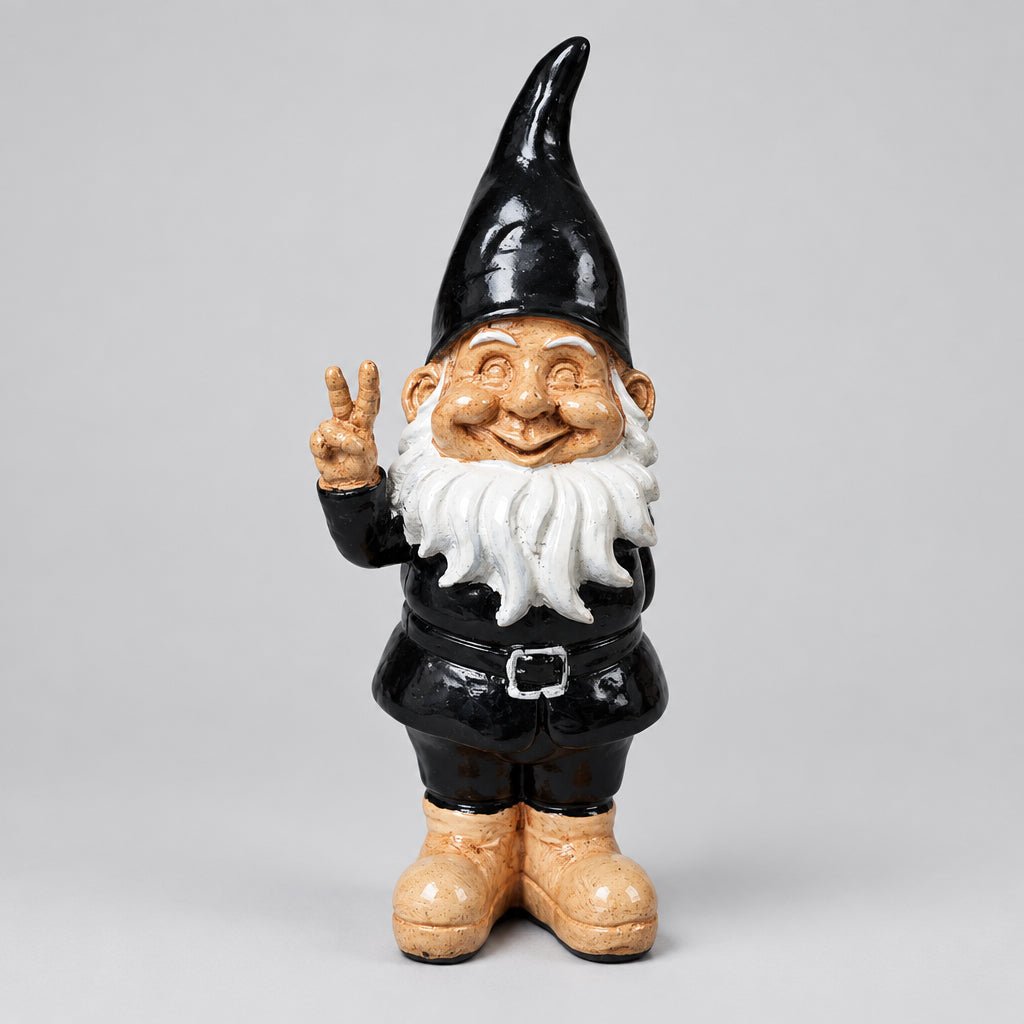 Baby Gnome Peace 20cm-Black SCULPTURE/ORNAMENT & ANIMAL at World Of Decor NZ
