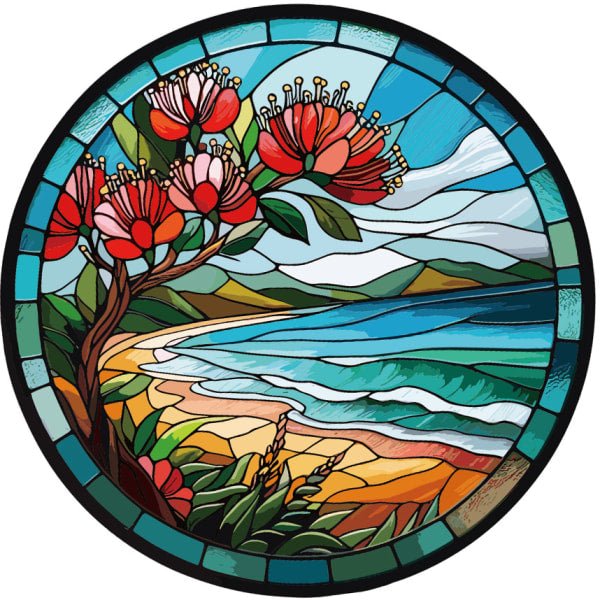 Beach Stained Glass Hanger WALLHANGING at World Of Decor NZ
