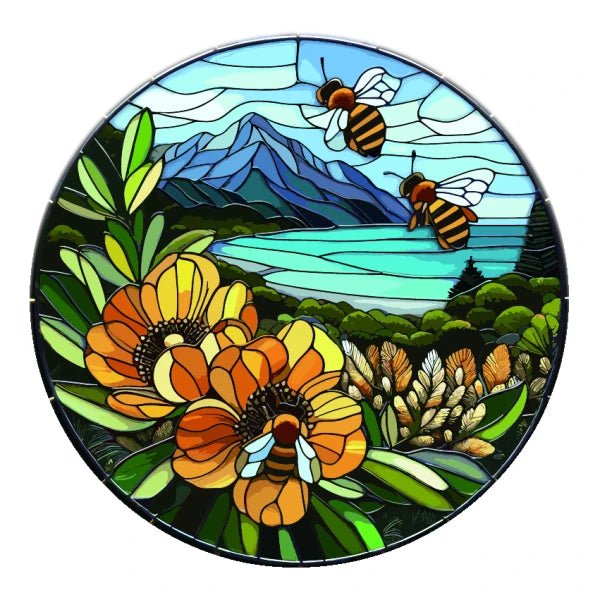 Bee's Stained Glass Hanger Wall Art, Affirmations & Hangings at World Of Decor NZ