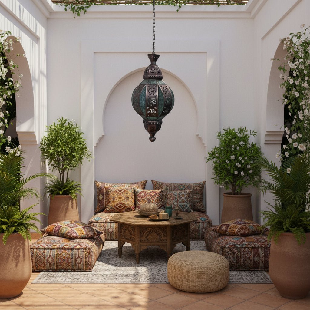 Bell Round Morrocan Lamp Antq Frosted 50cm MORROCCAN LAMP at World Of Decor NZ