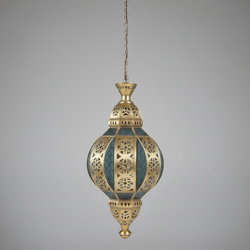 Bell Round Morrocan Lamp Gold Frosted 50cm MORROCCAN LAMP at World Of Decor NZ
