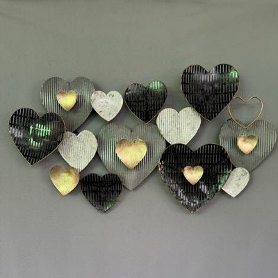 Black And Gold Hearts Wall Art 90x50cm Wall Art, Affirmations & Hangings at World Of Decor NZ