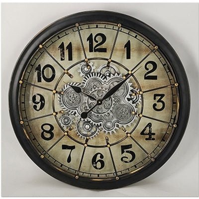 Black Bezel Clock Cream Back 72cm CLOCK at World Of Decor NZ