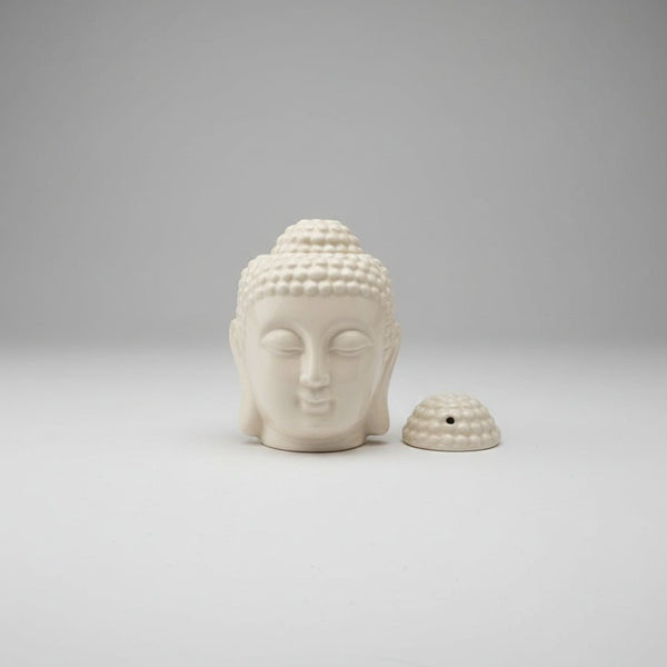 Buddha Head Oil Burner - White INCENSE at World Of Decor NZ