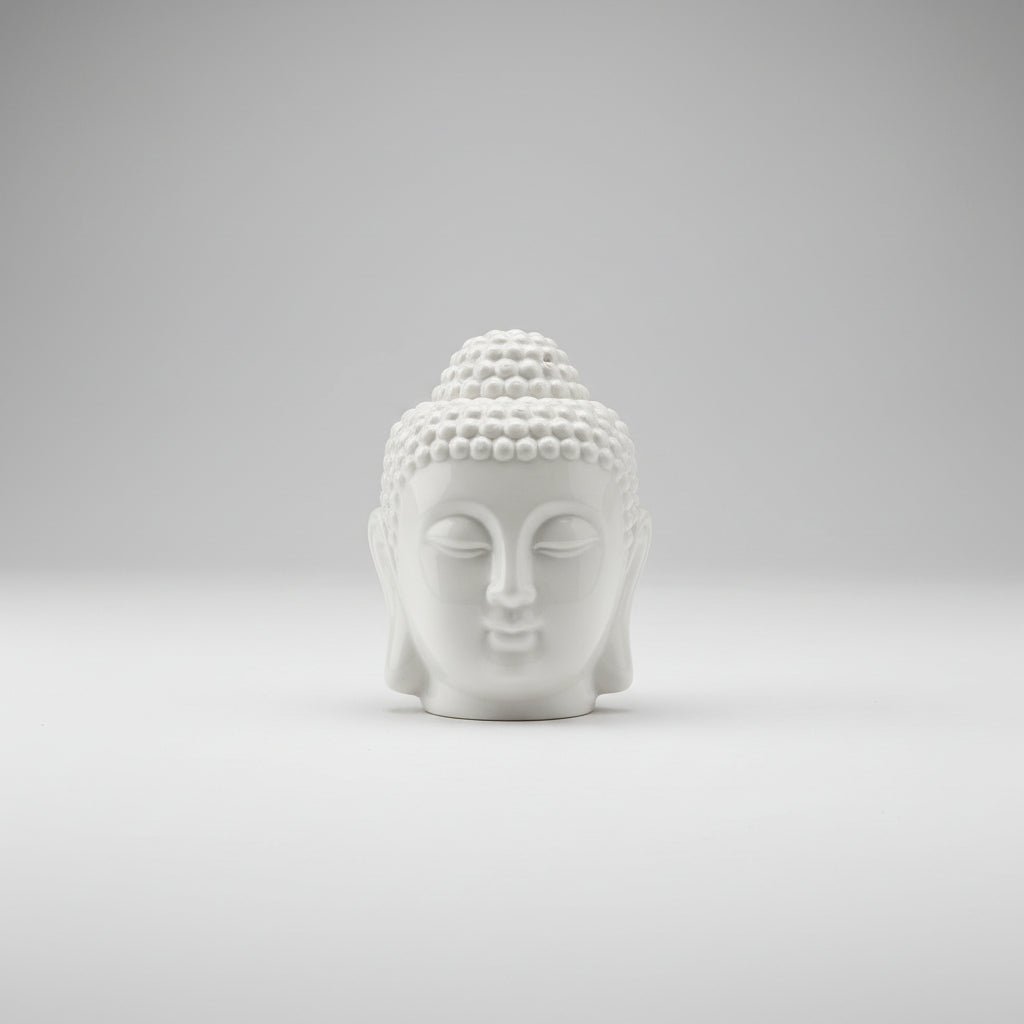 Buddha Head Oil Burner - White INCENSE at World Of Decor NZ