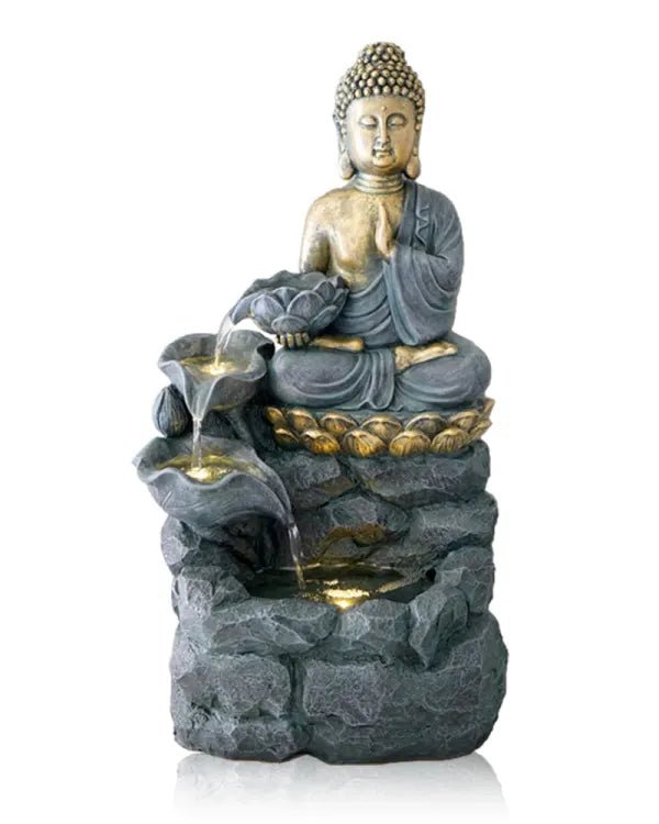 Buddha & Lotus Water Fountain WATER FOUNTAIN at World Of Decor NZ