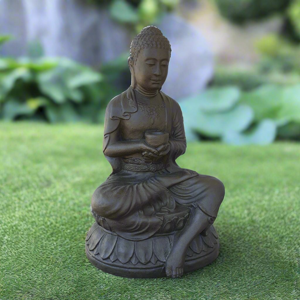 Buddha Sitting on Lotus Holding Bowl BUDDHA at World Of Decor NZ