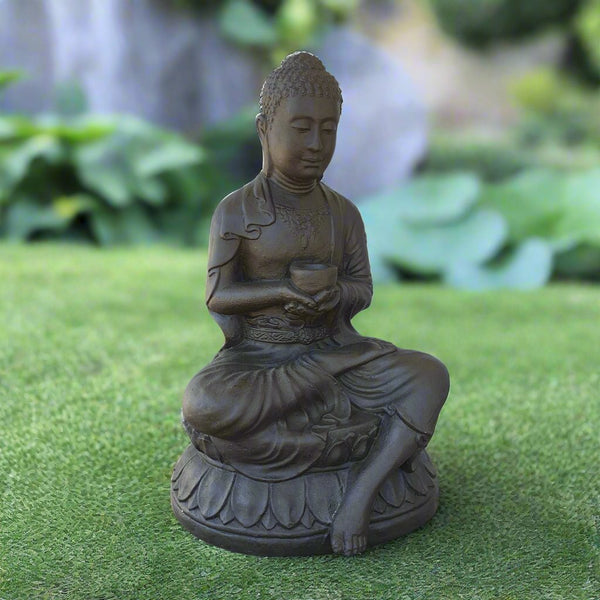 Buddha Sitting on Lotus Holding Bowl at World Of Decor NZ