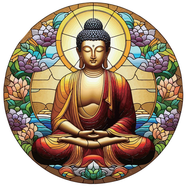 Buddha Stained Glass Hanger Wall Art, Affirmations & Hangings at World Of Decor NZ