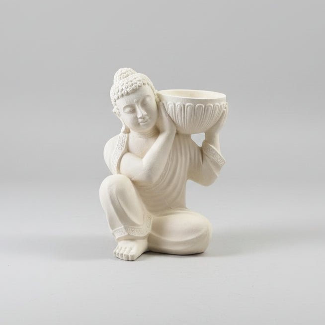 Buddha With Bowl on Shoulder - Cream BUDDHA at World Of Decor NZ