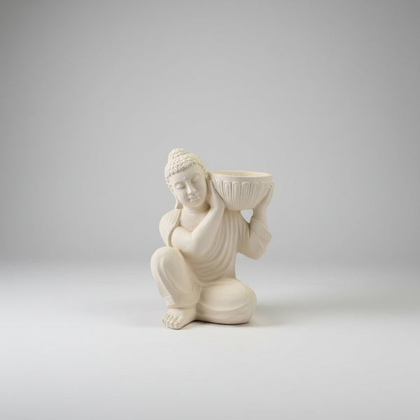 Buddha With Bowl on Shoulder - Cream BUDDHA at World Of Decor NZ