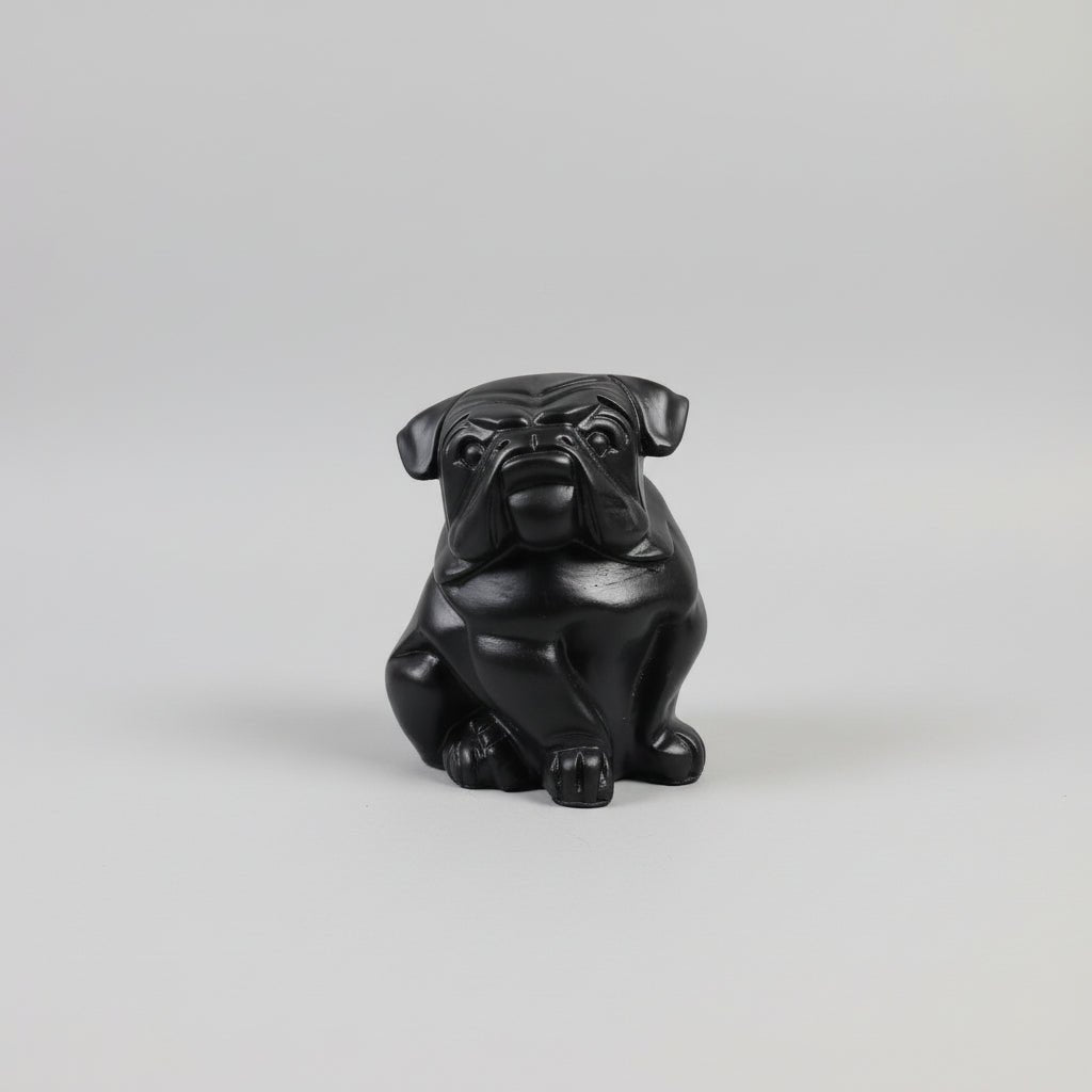 Bull Dog Sitting 16cm - Black SCULPTURE/ORNAMENT & ANIMAL at World Of Decor NZ