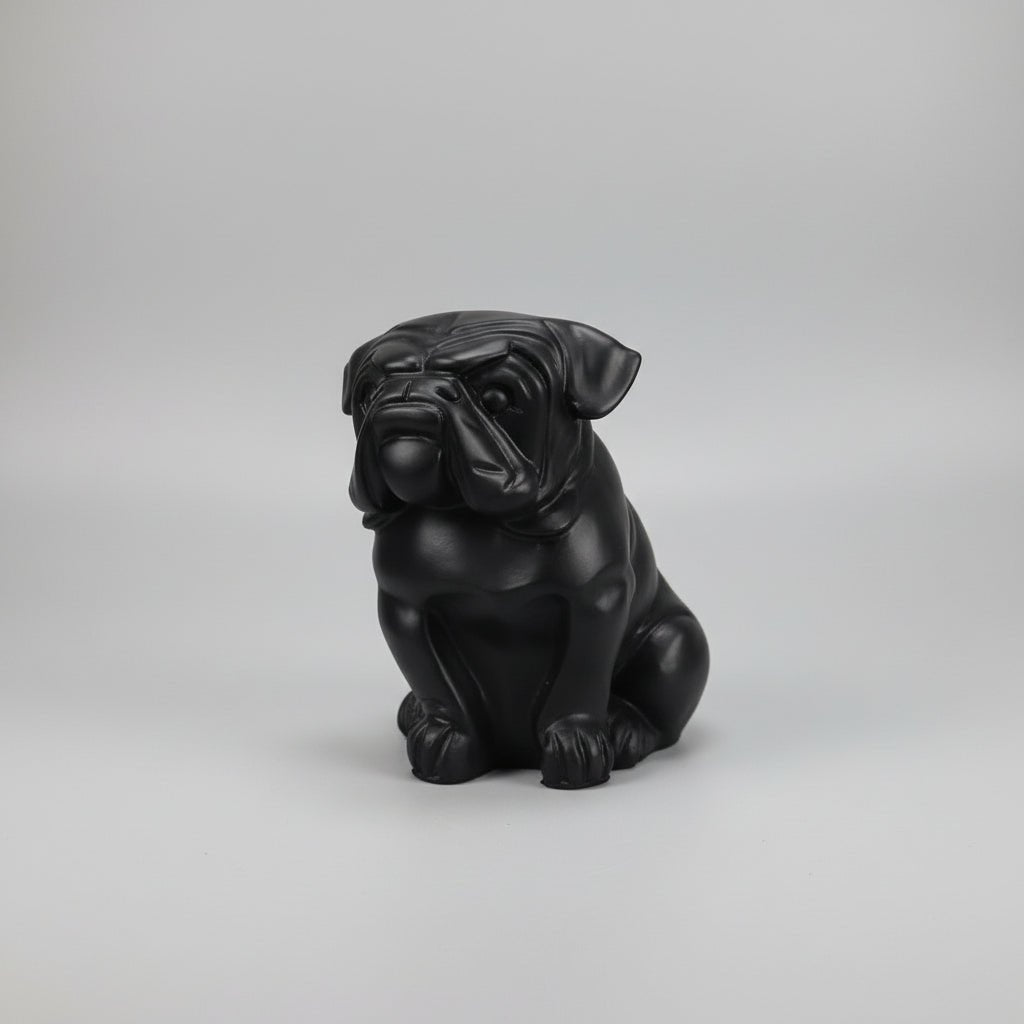 Bull Dog Sitting 16cm - Black SCULPTURE/ORNAMENT & ANIMAL at World Of Decor NZ