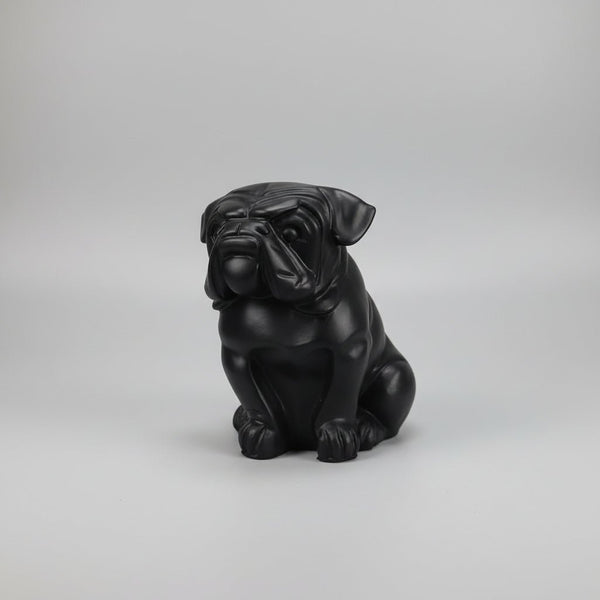 Bull Dog Sitting 16cm - Black SCULPTURE/ORNAMENT & ANIMAL at World Of Decor NZ