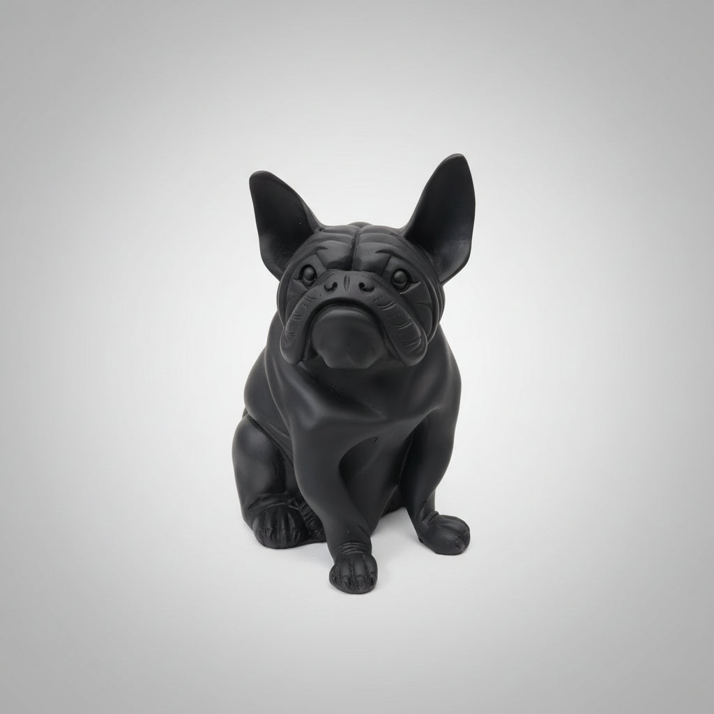 Bull Dog Sitting 30cm - Black SCULPTURE/ORNAMENT & ANIMAL at World Of Decor NZ