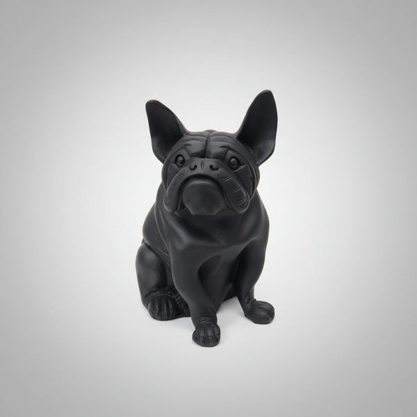 Bull Dog Sitting 30cm - Black SCULPTURE/ORNAMENT & ANIMAL at World Of Decor NZ