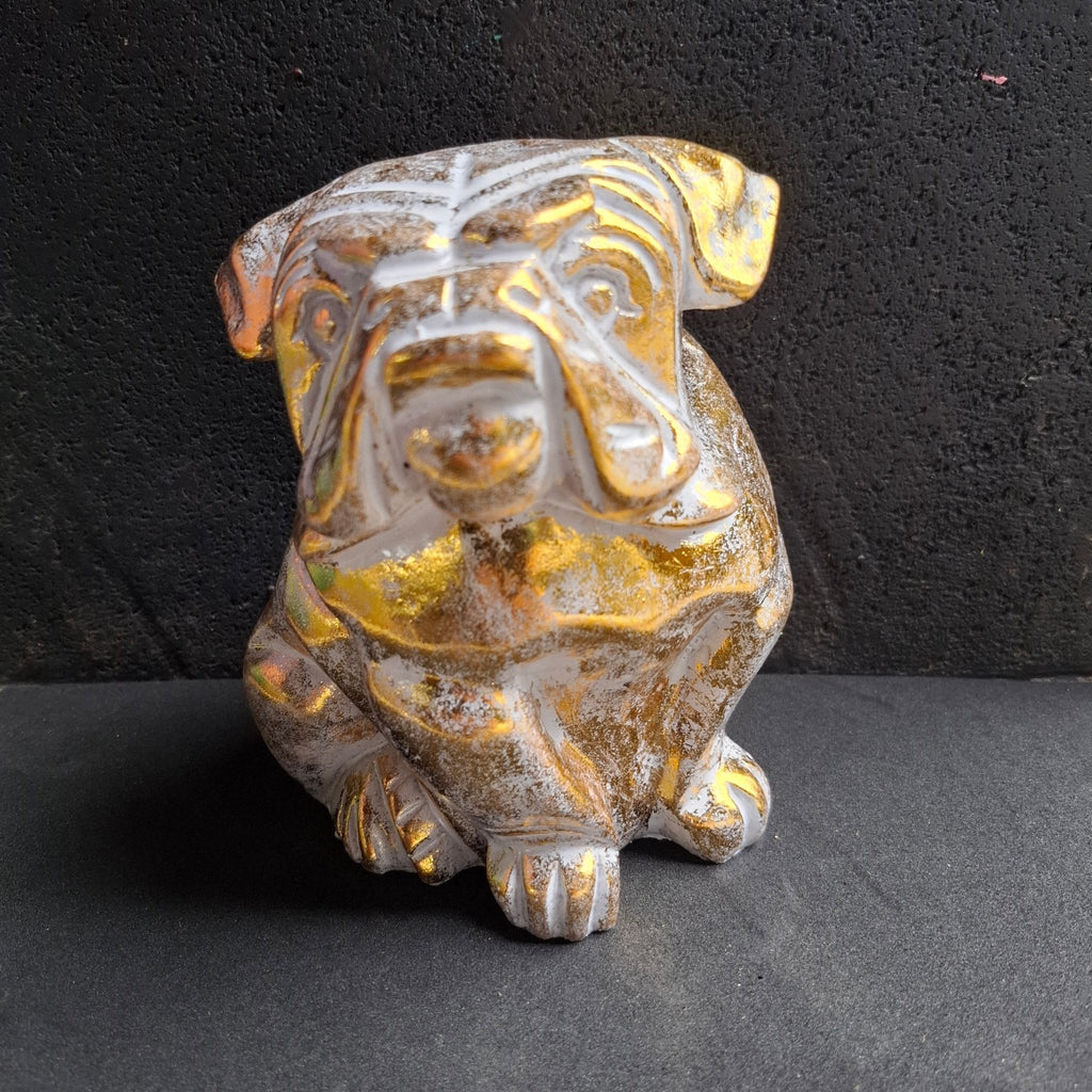 Bull Dog Sitting 30cm - Black SCULPTURE/ORNAMENT & ANIMAL at World Of Decor NZ