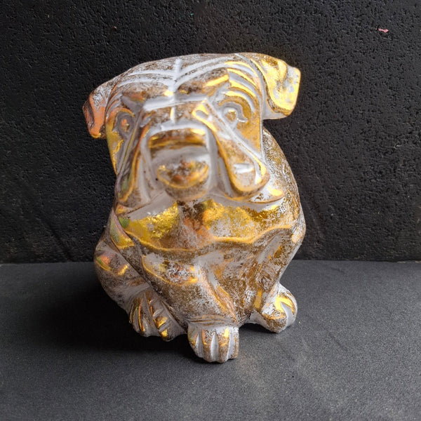 Bull Dog Sitting 30cm - Black SCULPTURE/ORNAMENT & ANIMAL at World Of Decor NZ