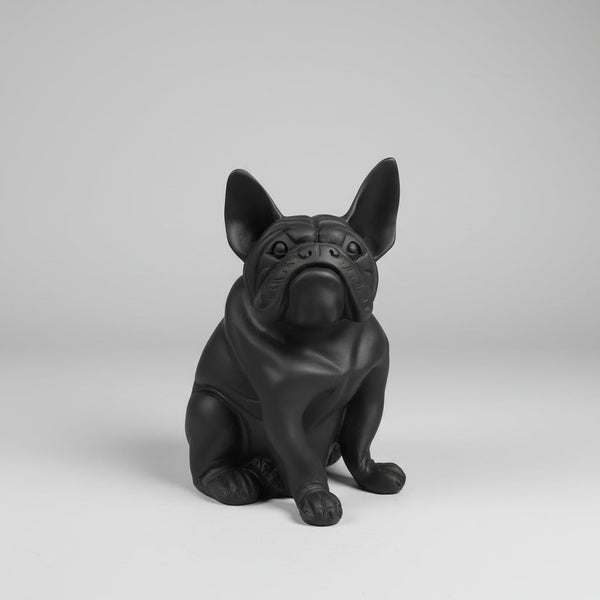 Bull Dog Sitting 30cm - Black SCULPTURE/ORNAMENT & ANIMAL at World Of Decor NZ