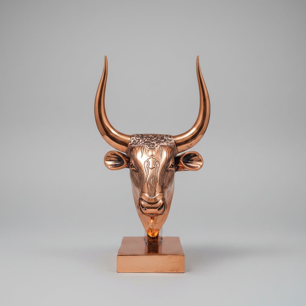 Bull Head On Stand SCULPTURE/ORNAMENT & ANIMAL at World Of Decor NZ