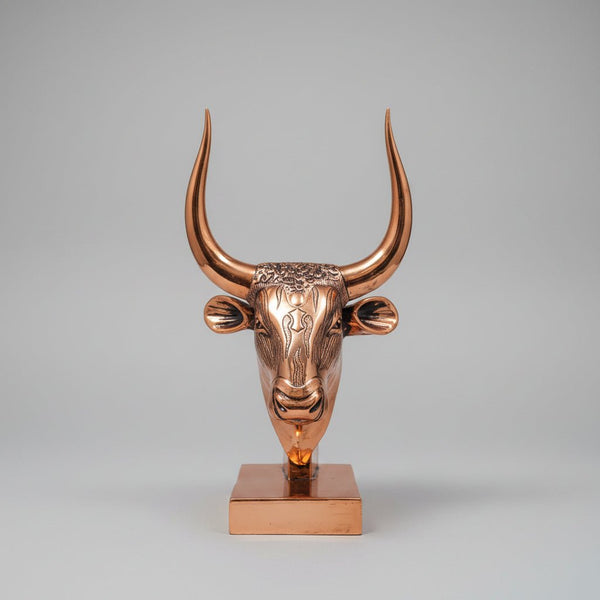Bull Head On Stand SCULPTURE/ORNAMENT & ANIMAL at World Of Decor NZ