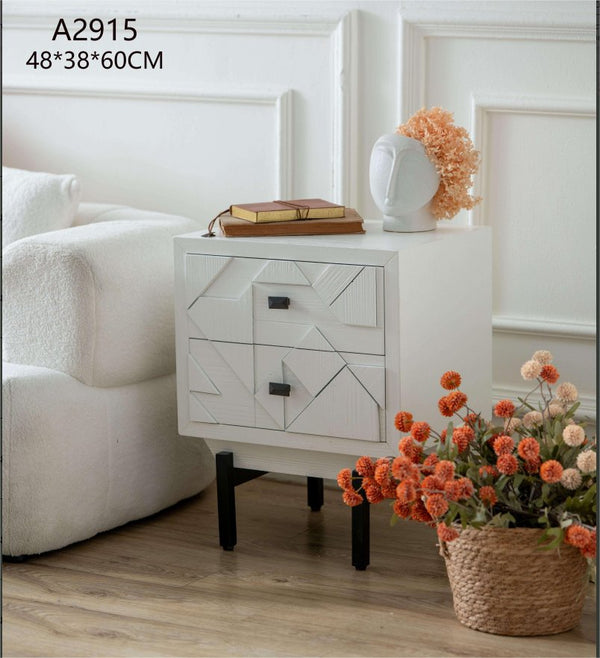 Cabinet 2 Drawer 60cm - White Furniture at World Of Decor NZ