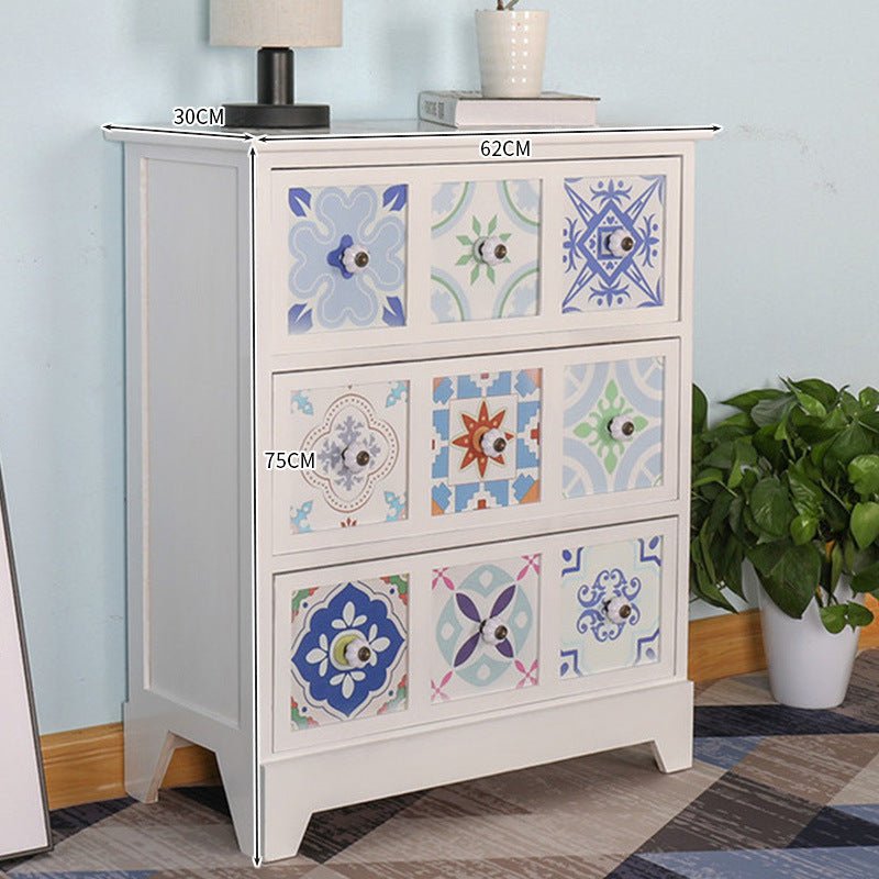 Cabinet White Printed 3 Drawer Furniture at World Of Decor NZ