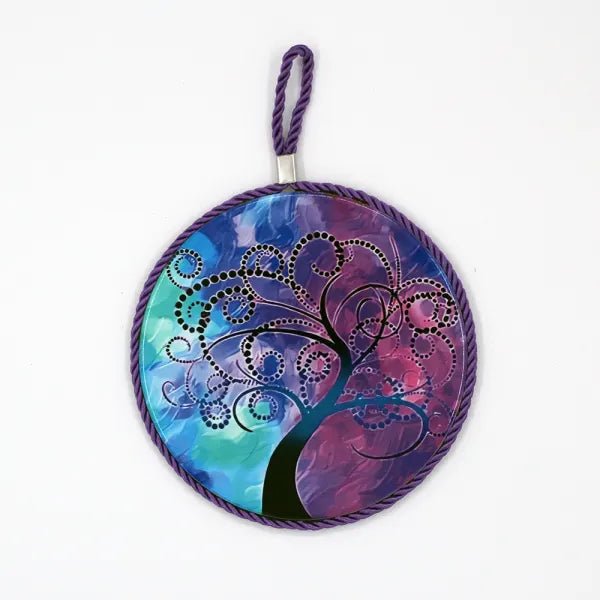 Ceramic Trivet with Rope Hanger - Purple KITCHEN ACCESSORIES at World Of Decor NZ
