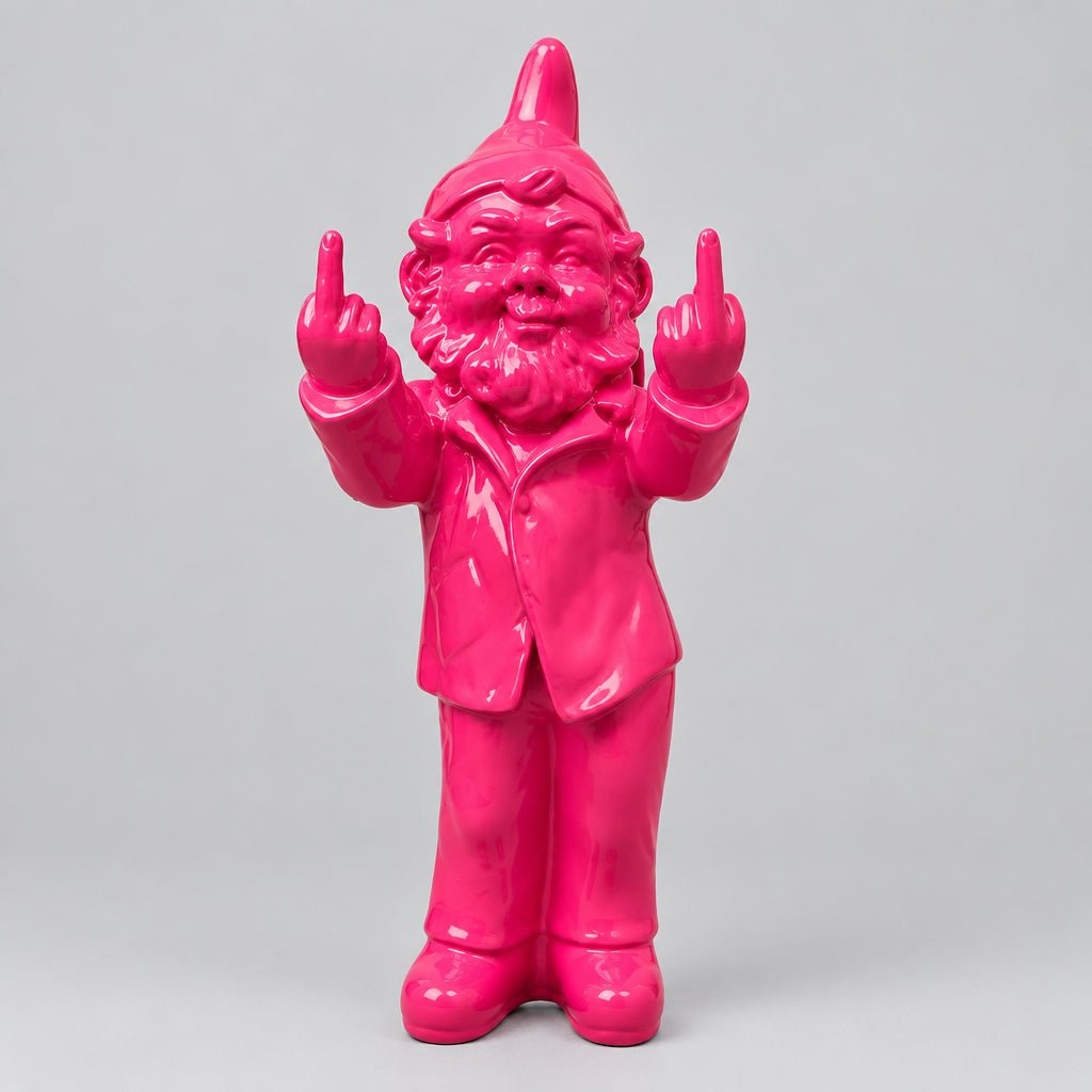 Cheeky 2 Finger Gnome 32cm-Pink SCULPTURE/ORNAMENT & ANIMAL at World Of Decor NZ