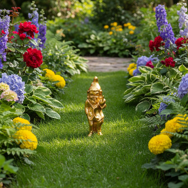 Cheeky Baby Gnome 20cm-Gold Poly Resin Figurines & Animals at World Of Decor NZ