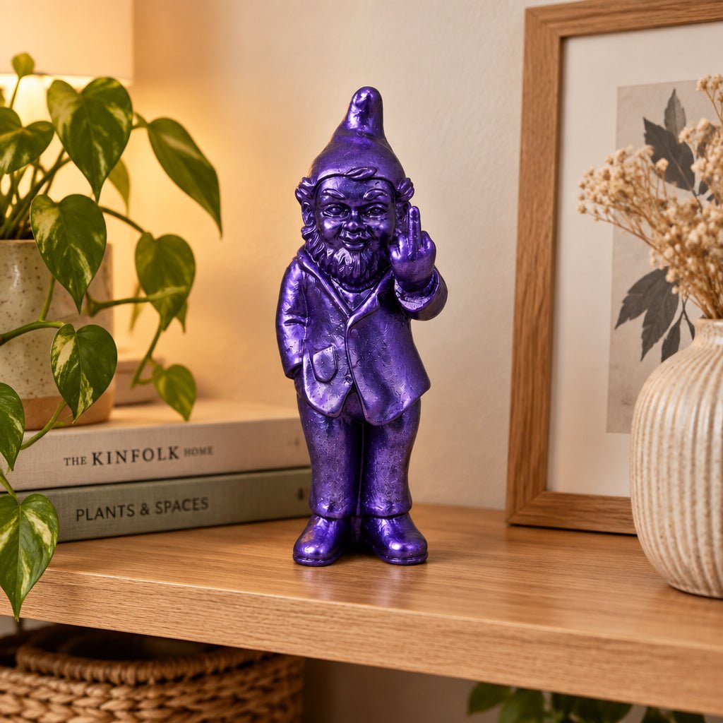 Cheeky Baby Gnome 20cm-Metallic Purple SCULPTURE/ORNAMENT & ANIMAL at World Of Decor NZ