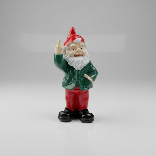 Cheeky Garden Gnome 32cm-Green/Red SCULPTURE/ORNAMENT & ANIMAL at World Of Decor NZ