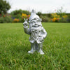 Cheeky Gnome 35cm - Silver SCULPTURE/ORNAMENT & ANIMAL at World Of Decor NZ