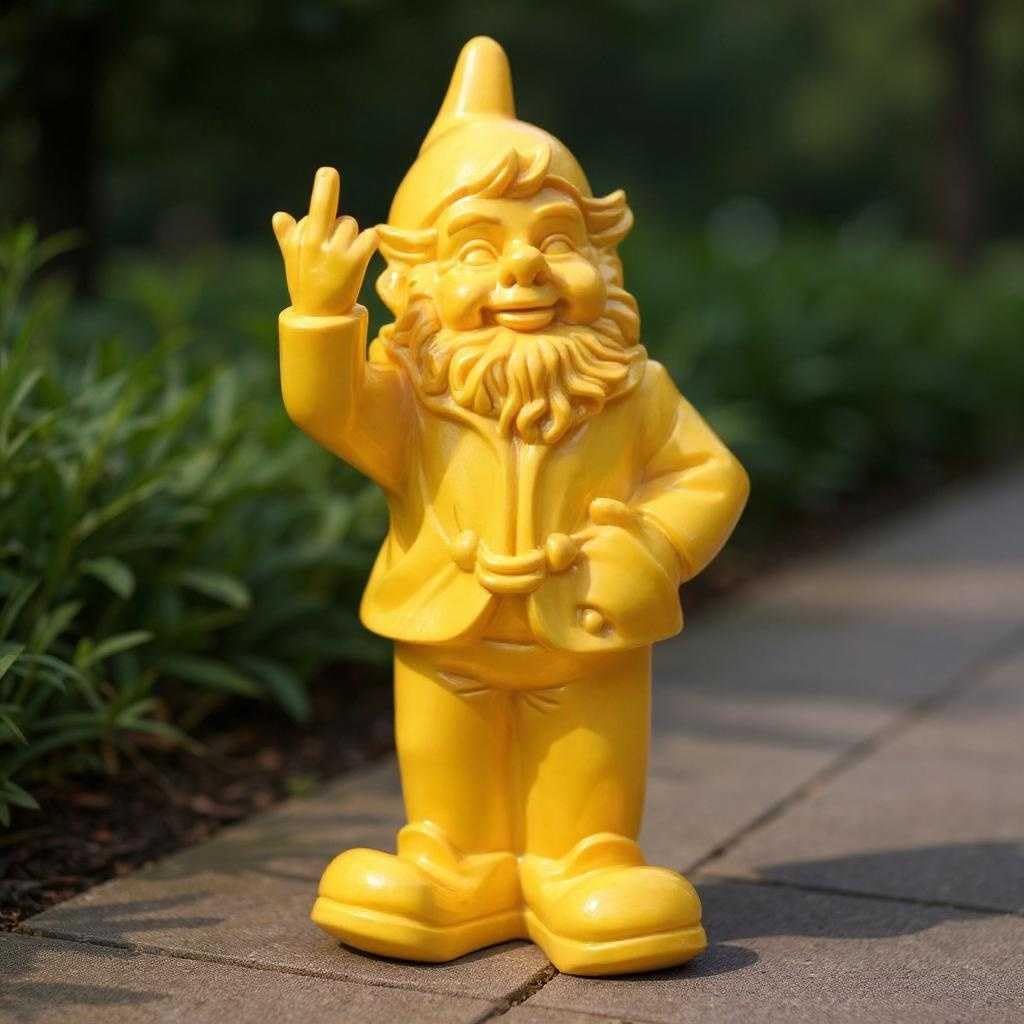 Cheeky Gnome 35cm - Yellow SCULPTURE/ORNAMENT & ANIMAL at World Of Decor NZ